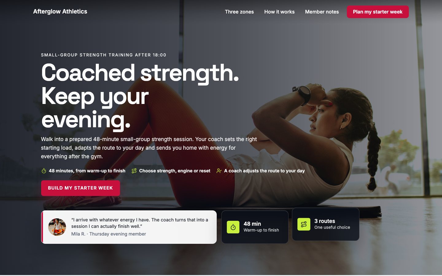 Afterglow Athletics - Gym website template