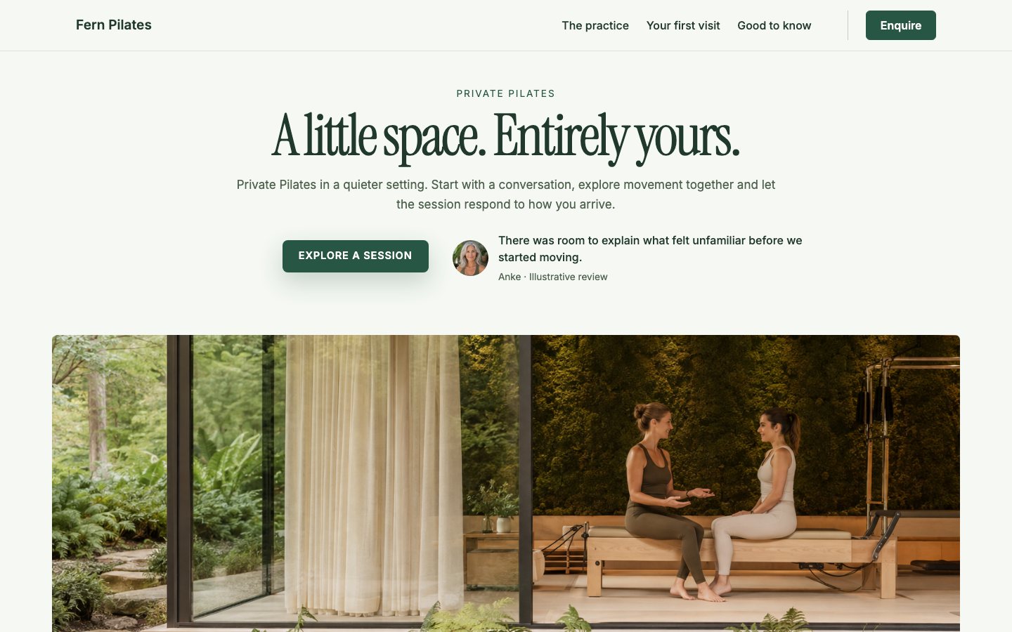 Fern Pilates - Pilates website template