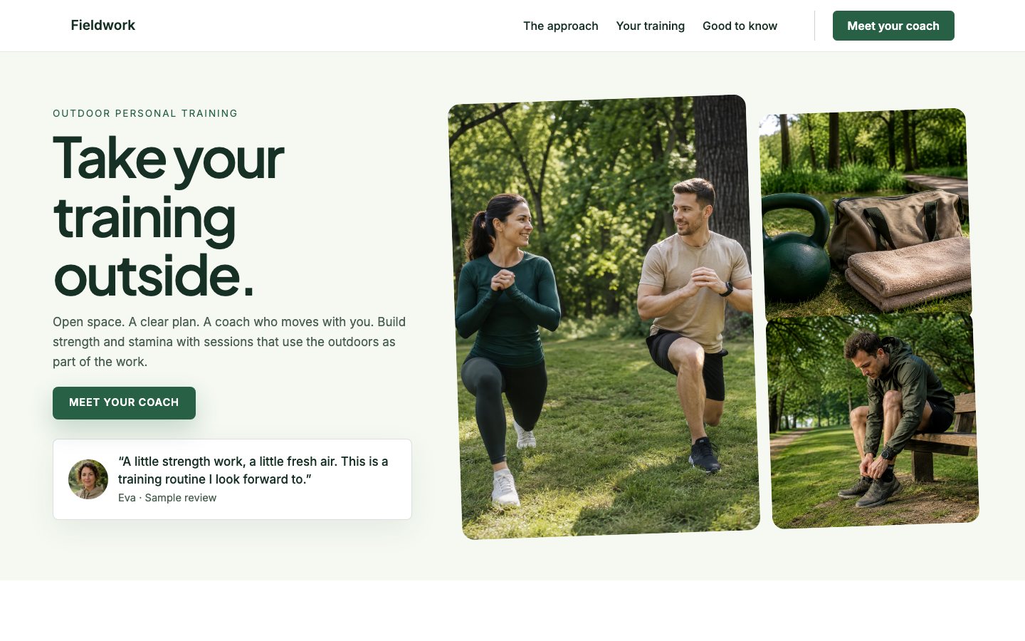 Fieldwork - Personal trainer website template