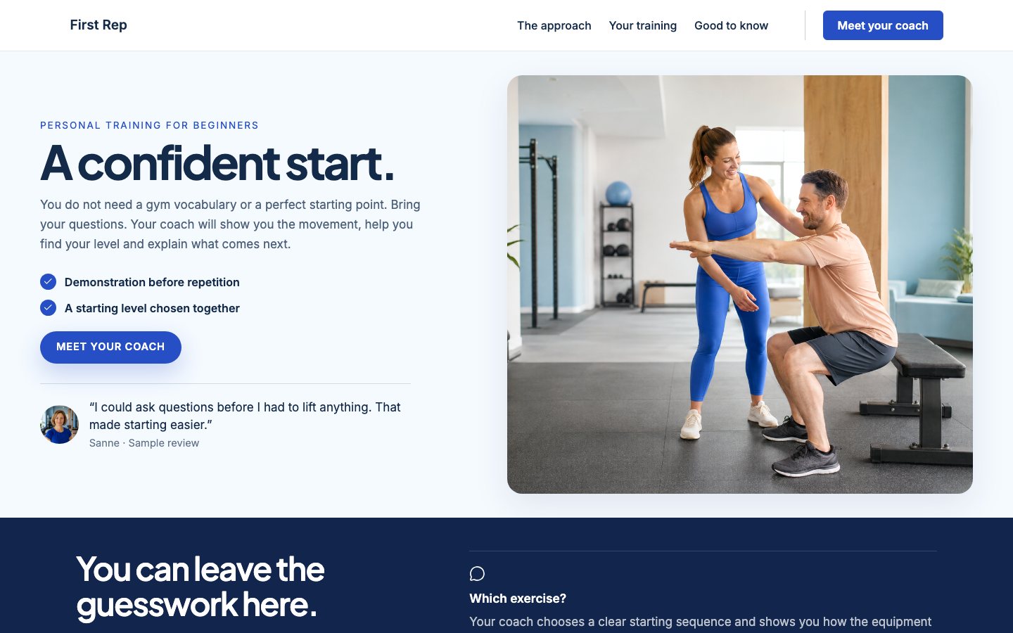 First Rep - Personal trainer website template