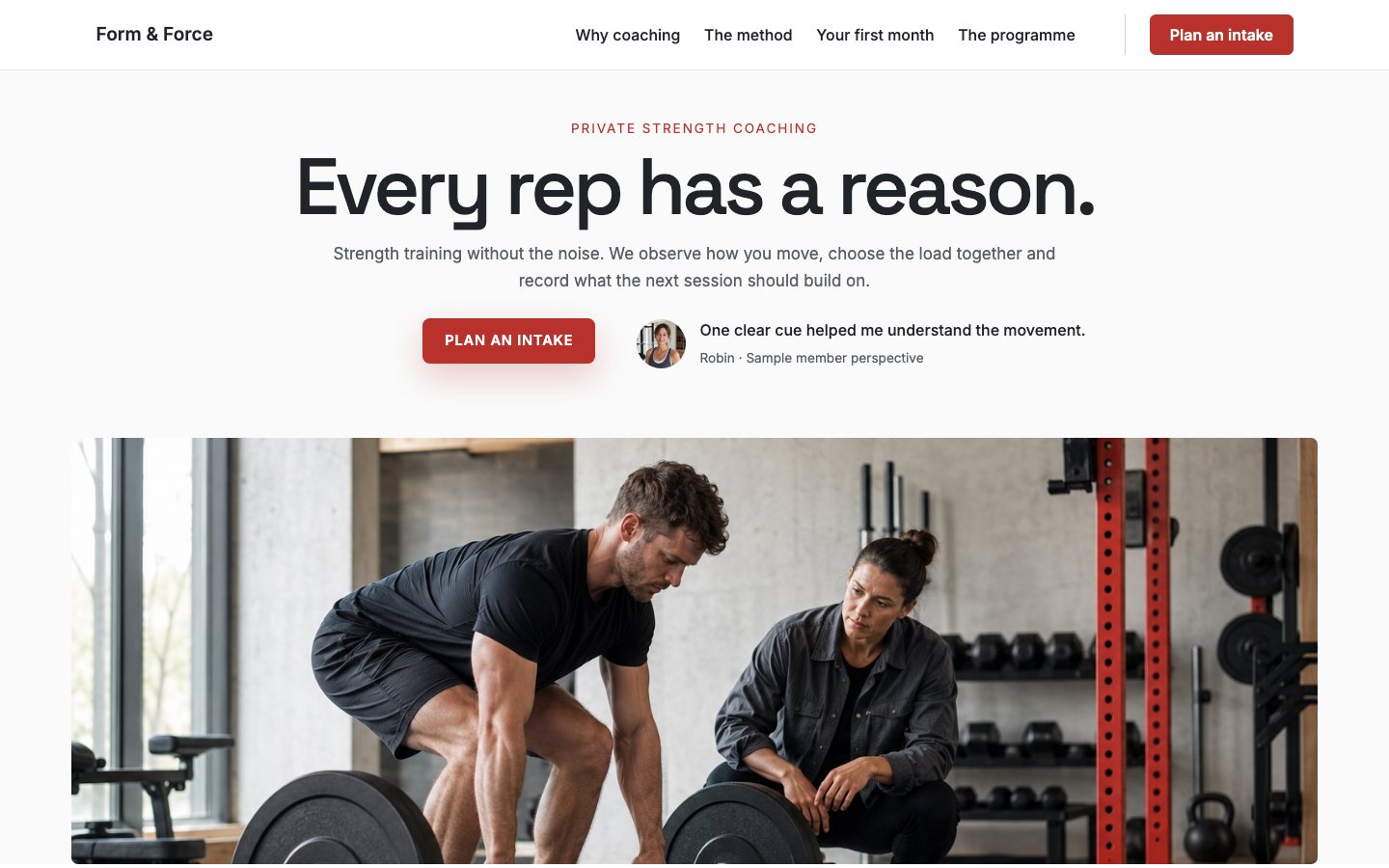 Form & Force - Personal trainer website template