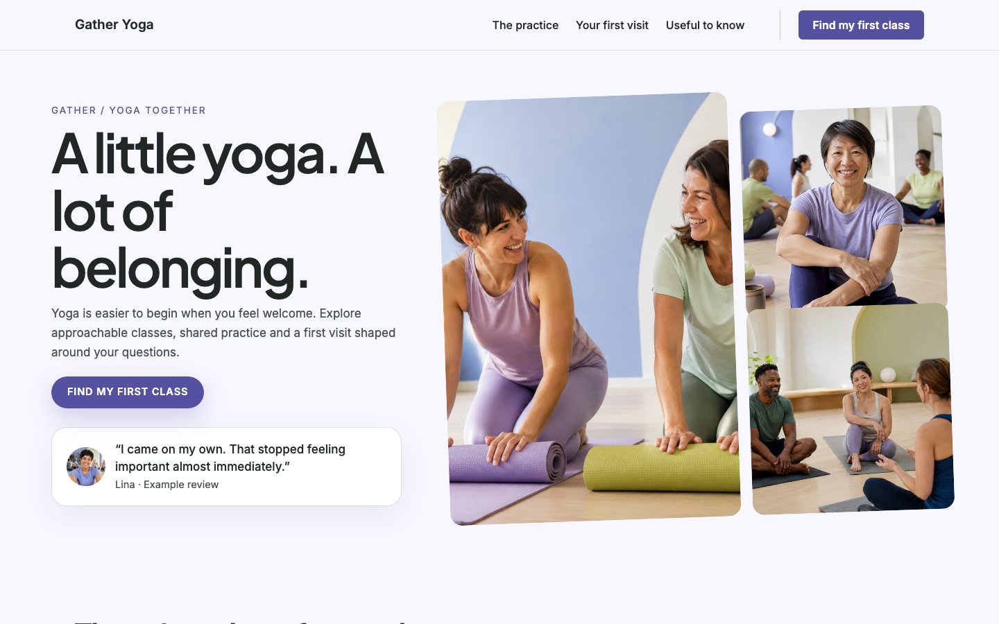 Gather Yoga - Yoga website template