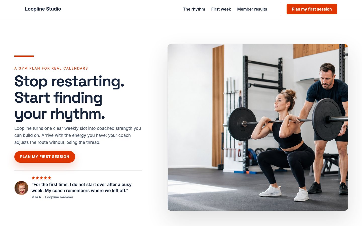 Loopline Studio - Gym website template