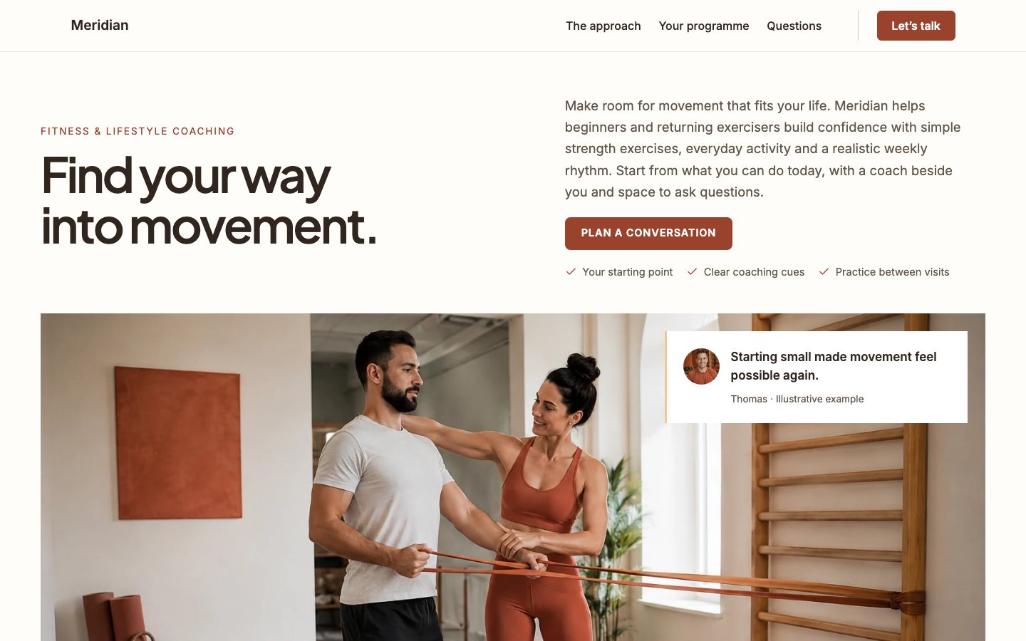 Meridian - Coaching website template