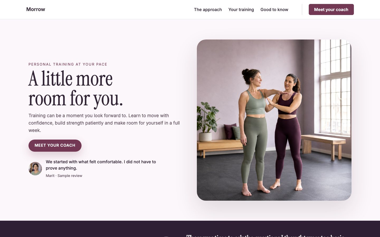 Morrow - Personal trainer website template