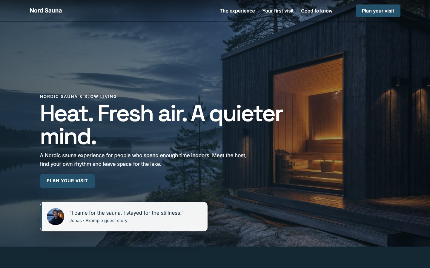 Nord Sauna - Wellness website template