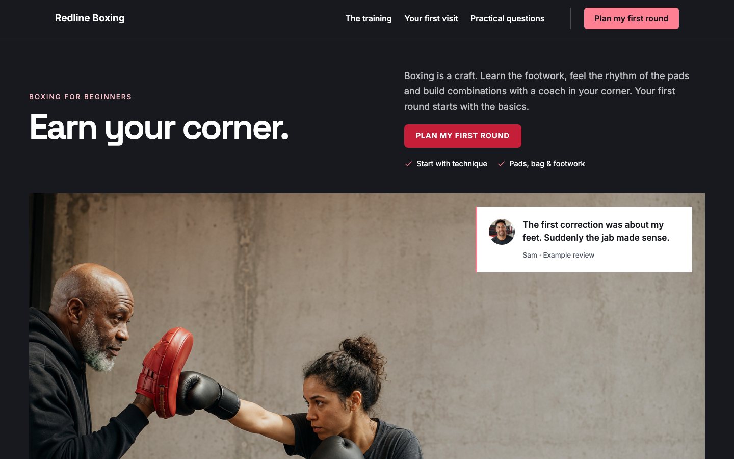 Redline Boxing - Martial arts website template