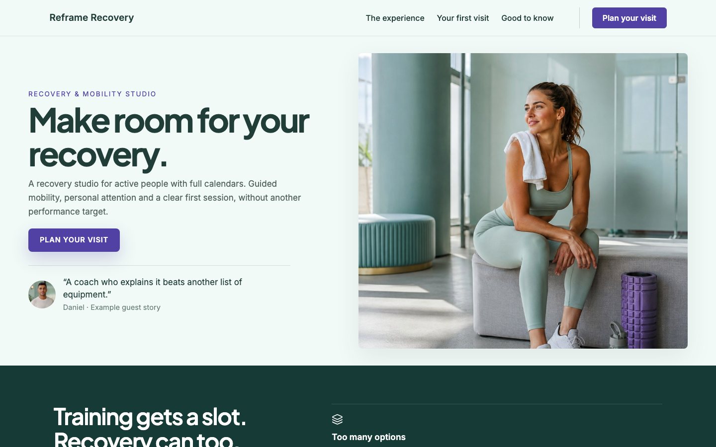 Reframe Recovery - Wellness website template