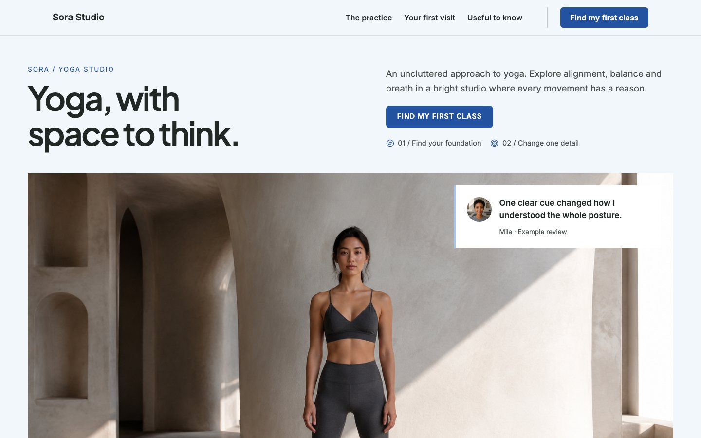 Sora Studio - Yoga website template