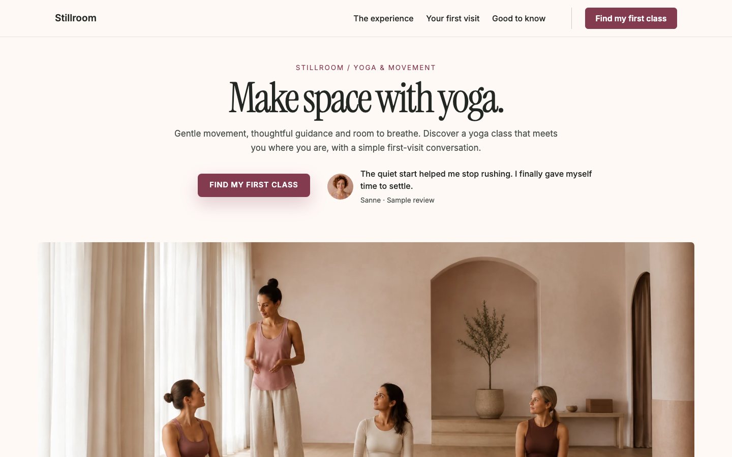 Stillroom - Studio website template