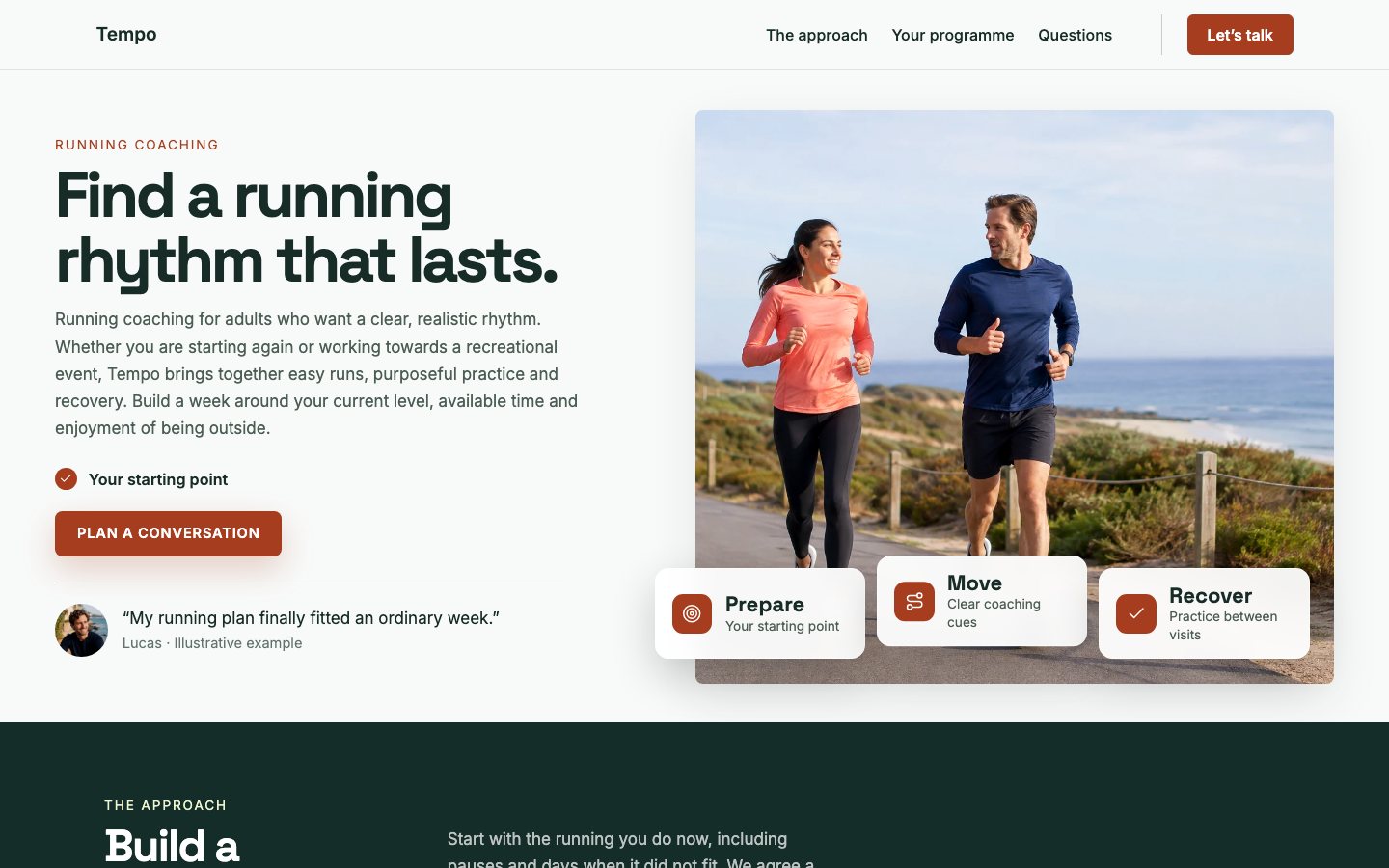 Tempo - Coaching website template
