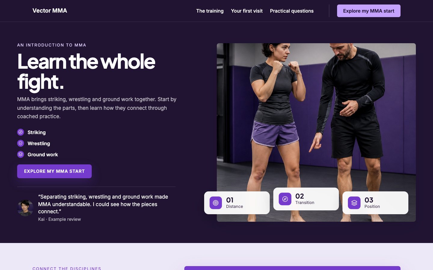 Vector MMA - Martial arts website template